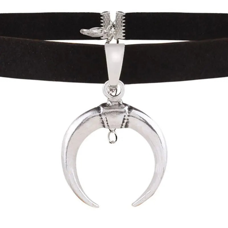 Black PU Velvet Choker Necklace Sexy Design