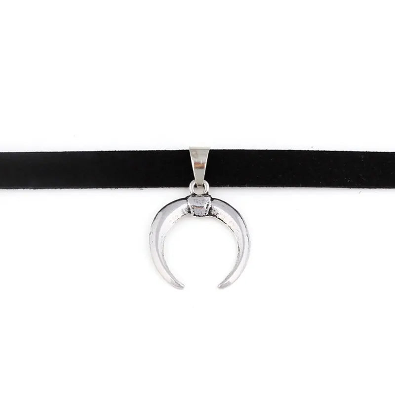 Black PU Velvet Choker Necklace Sexy Design