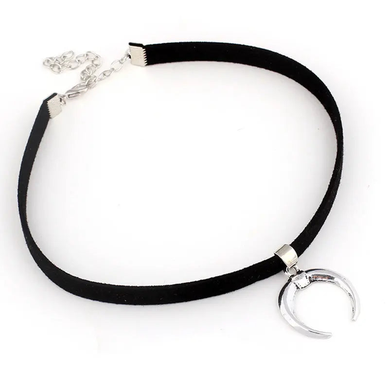 Black PU Velvet Choker Necklace Sexy Design