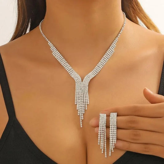 Luxury Geometric Rhinestone Necklace