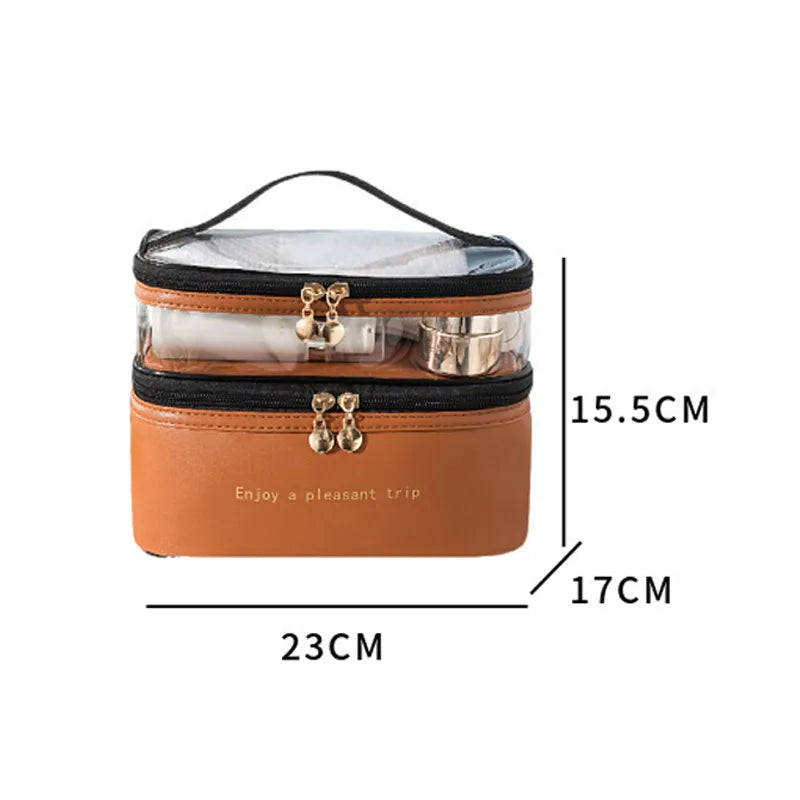 Bag Portable Traveling Leather Toiletries Organize