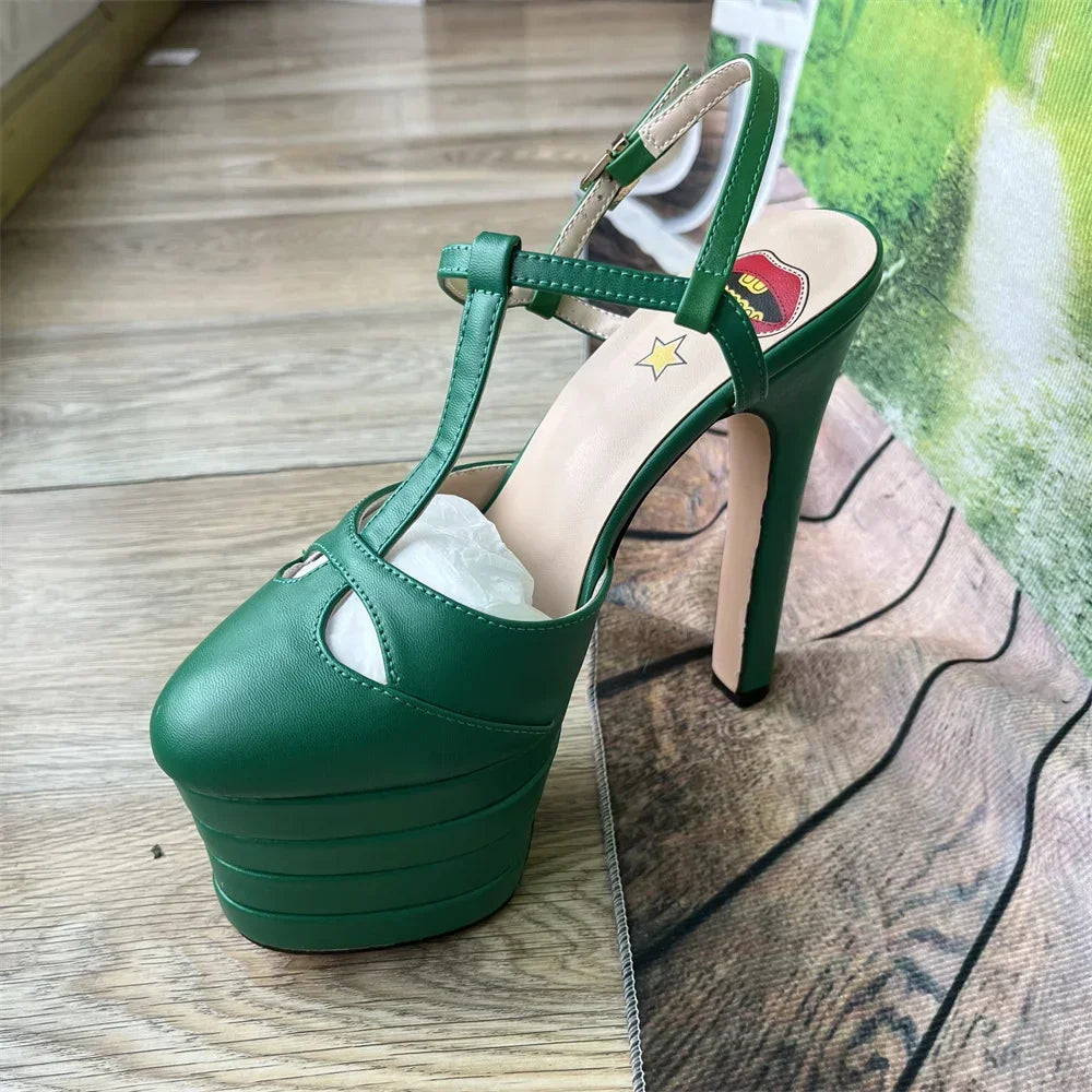 Irish High Heel Sandals Platform Party Wedding Ball T-stage Women Shoes High Quality